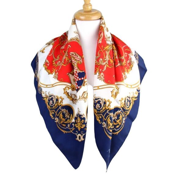 30"x30.5" LAHMY Patricia MULTICOLOR HORSE Equestrian POLYESTER SCARF SHAWL (B46 - Picture 2 of 10